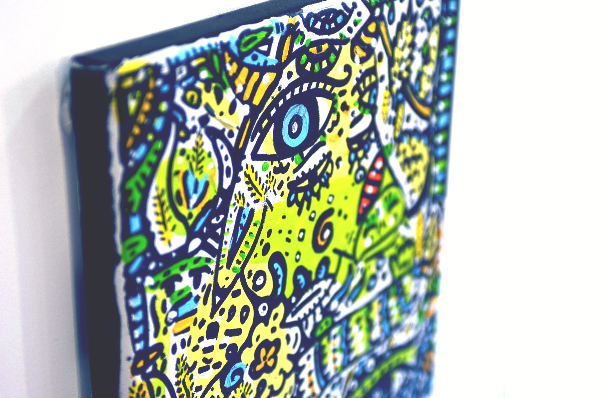 Detail of a colorful original artwork by Space Raphaël